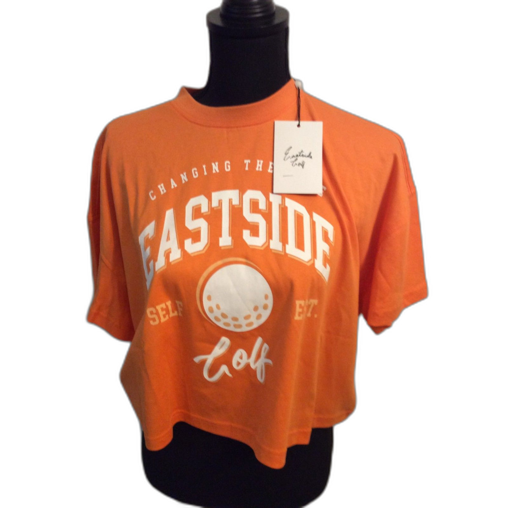 New NWT Orange Overside Eastside Golf Cropped Tee XL